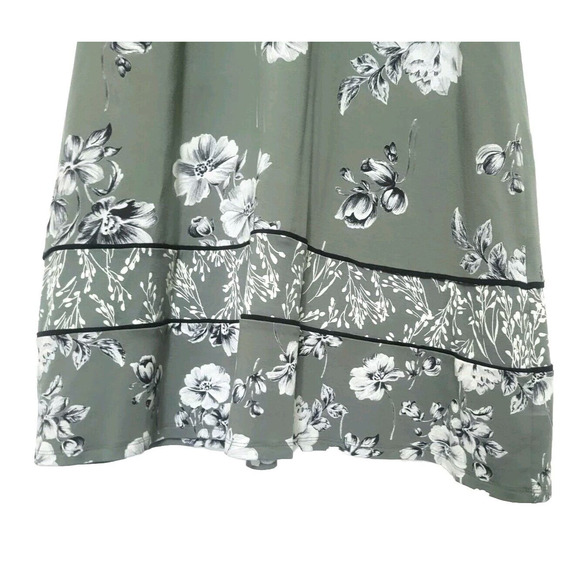 J Jill Wearever Collection Green Floral Print Dress Womens Size S 3/4 Sleeve - Picture 4 of 8